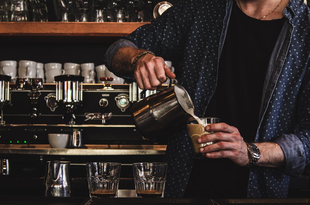 Man preparing coffee