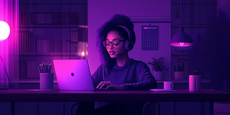 Virtual assistant working remotely 