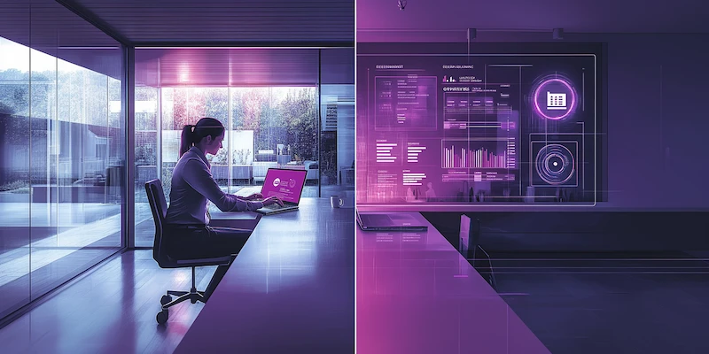 Real estate professional using virtual assistant and AI