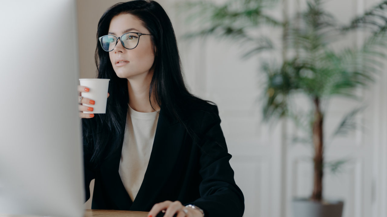 woman working from home