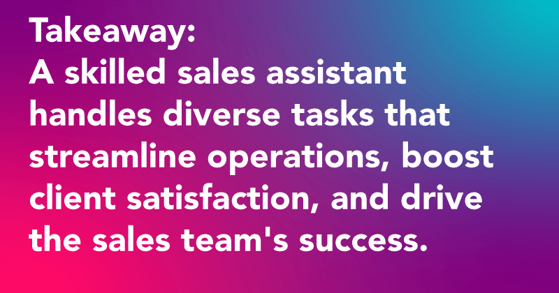 virtual sales assistant's duties